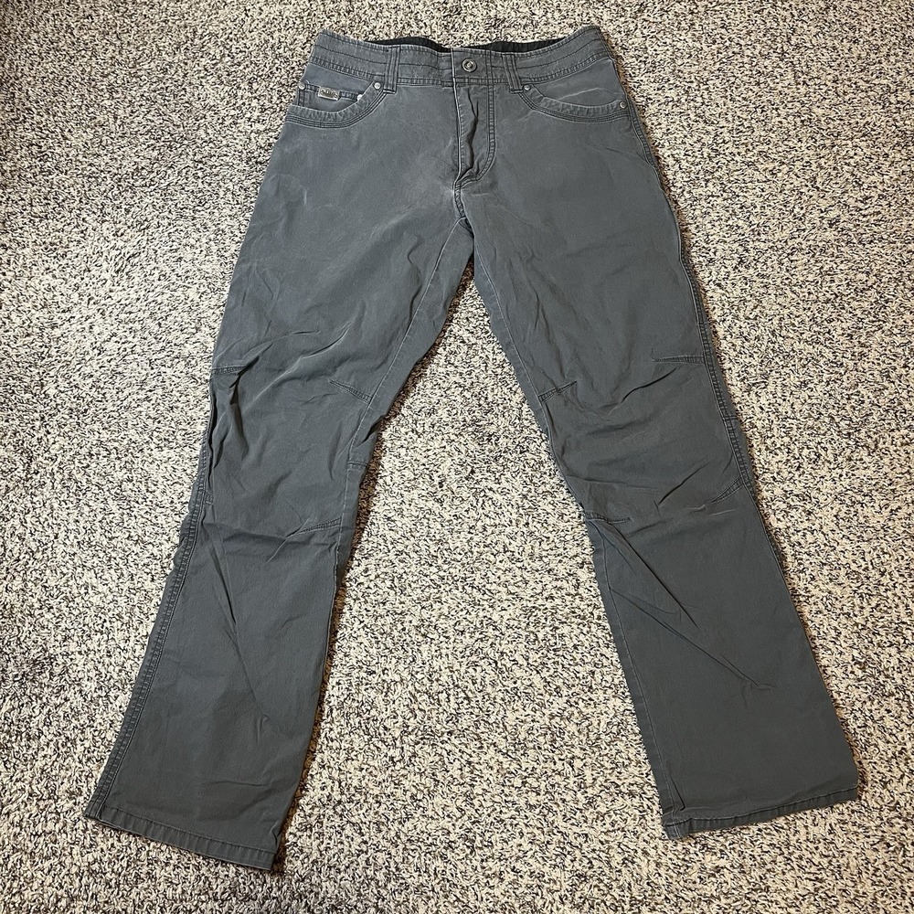 KUHL Revolvr Pants Mens 30x32 Gray Vintage Patina Dye Überkühl Stretch Hiking